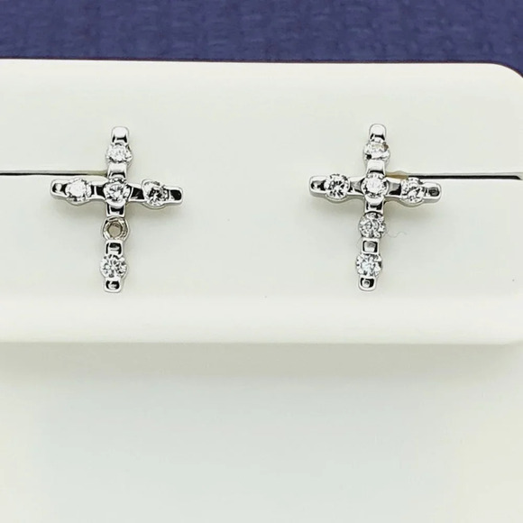 925 Sterling Silver CZ Stud Earrings for Women/Girl, US925P1015 - Picture 3 of 11